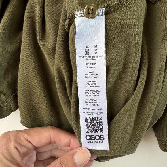 Asos Polo Shirt Men's Medium Short Sleeve Green - Picture 9 of 13